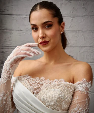 Long Sleeve Lace Ball Gown Wedding Dress 1