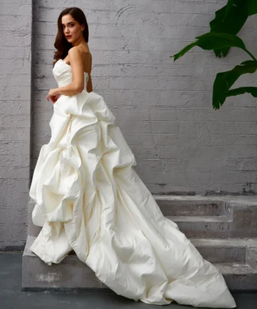 Strapless Layered Silk Wedding Dress 1
