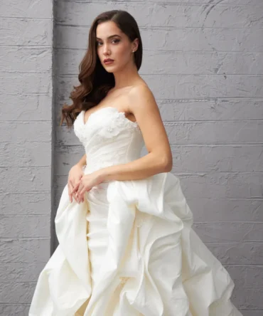 Strapless Layered Silk Wedding Dress