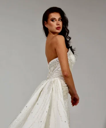 Strapless Wedding Dress with Charming Sequin Accents
